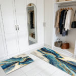 Three-piece kitchen rug set, non-slip and washable, abstract pattern kitchen hallway rug, soft and comfortable, suitable for sinks, floors, entrances, hallways and bathrooms. - Image 10