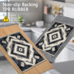 Three-piece kitchen rug set, non-slip and washable, abstract pattern kitchen hallway rug, soft and comfortable, suitable for sinks, floors, entrances, hallways and bathrooms. - Image 6