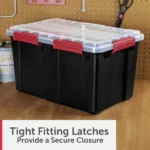 (4 pack)13.5 Gallon WaterProof Plastic Storage Bin with Lid, Gasket Seal and Durable Latches, Black(Shipment from Walmart) - Image 6