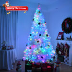 7 FT Pre-lit Artificial Christmas Tree, APP Controlled Xmas Tree Hinged Branches with 400 RGB Lights and 1150 Branch Tips, for Holiday Party Store Office Home, White - Image 6