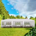 10'x30' Outdoor Party Tent with 8 Removable Sidewalls, Waterproof Canopy Patio Wedding Gazebo, White - Image 22