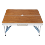 Same Code 44641025 136*85.5*67cm 50kg Aluminum Alloy Table And Chair One Piece Camping One Piece Table And Chair Wood Grain Color - Image 17
