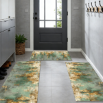 Three-piece kitchen rug set, non-slip and washable, abstract pattern kitchen hallway rug, soft and comfortable, suitable for sinks, floors, entrances, hallways and bathrooms. - Image 12