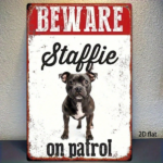 CIFbuy Vintage Metal Sign "Beware Staffie On Patrol" 8x12 Inch Rustic Farmhouse Wall Decor Humorous Warning Plaque Durable Tin Plaque F TikTok, TikTok, ue F Self-pickup Logiopics - Image 8