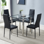 4pcs Elegant Assembled Stripping Texture High Backrest Dining Chairs Black Replace encoding 13028198-18410366 - Image 127