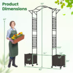 2-in-1 Garden Arch with Planter Boxes - Self-Watering System, 8 Lockable Wheels & PE-Coated Metal - Image 3