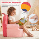 Red Kids Sofa, Soft Teddy Fleece Foam Couch with Carry Handle & Removable Machine-Washable Cover - Image 12