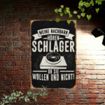 CIFbuy Vintage Metal Iron Sign Meine Nachbarn Hören" German Slogan Tin Plaque 2D, Unframed Wall Decor Funny Home Garden Orn Hören ikTok, Hören ikTok, t Self-pickup Logiopics - Image 4