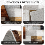 Three-piece kitchen rug set, non-slip and washable, abstract pattern kitchen hallway rug, soft and comfortable, suitable for sinks, floors, entrances, hallways and bathrooms. - Image 6