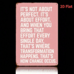 CIFbuy Vintage Metal Wall Art It's Not About Perfection It's About Effort 2D Flat Iron Sign Motivational Quote Home Office Bedroom Deco TikTok, TikTok, Self-pickup Logiopics - Image 2