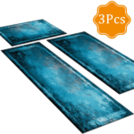 Three-piece kitchen rug set, non-slip and washable, abstract pattern kitchen hallway rug, soft and comfortable, suitable for sinks, floors, entrances, hallways and bathrooms. - Image 2