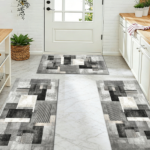 Three-piece kitchen rug set, non-slip and washable, abstract pattern kitchen hallway rug, soft and comfortable, suitable for sinks, floors, entrances, hallways and bathrooms. - Image 7