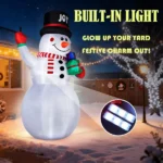 12FT Tall Lighted Christmas Inflatable Decoration, Inflatable Giant Snowman Holding Gift Boxes, Funny Blow Up Yard Decorations with Built-in LED Lights for Holiday Party Front Yard Lawn Garden Decor - Image 9