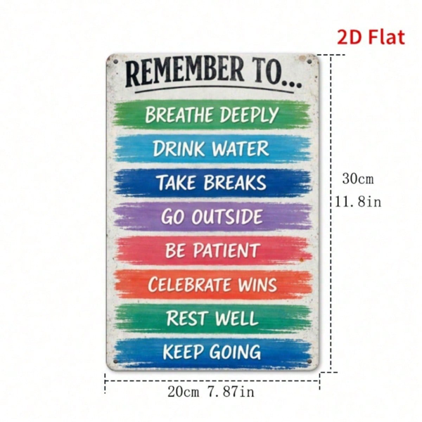 CIFbuy Relax & Forget Your Worries 2D Flat Metal Sign, Vintage Mindfulness Wall Art Decor, Calming Message Metal Plaque For Bedroom Hom TikTok, TikTok, Art Decor Self-pickup Logiopics