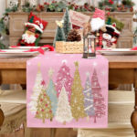 Christmas Table Runner 13x72 Inch, Xmas Trees Snowflakes Holiday Decorative Farmhouse Table Decoration for Kitchen Dinning, Indoor Outdoor Dinner Party Decor - Image 7