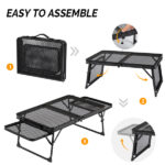 3 ft Portable Picnic Table with Wing Panels - Image 7