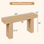 63" Farmhouse Console Table, Narrow Entryway Table with Spacious Bottom Storage - Image 5