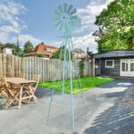 8FT Weather Resistant Yard Garden Windmill Blue - Image 27