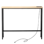Same Code 71691605 39.4" Narrow Console Sofa Table with Power Outlets and USB Ports, Skinny Couch Table with Metal Frame and Charge Station with 4.9ft Extension Cord, Oak - Image 4