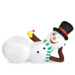 9.8 FT Lighted Christmas Inflatable Decoration, Large Inflatable Lying Snowman, Funny Blow Up Yard Decorations with Built-in LED Lights for Holiday Party Front Yard Lawn Garden Decor