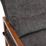 Cloud Shaped Indoor Leisure Chair with Solid Wood Armrest & Solid Wood Frame, Chenille Fabric Accent Chair with Lumbar Pillow, Single Sofa Chair Dark Grey - Image 16