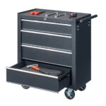 Single-bottom cabinet 4-draw, steel, black 330lb instrument cart, storage room - Image 15