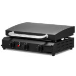 3-Burner Flat Top Gas Griddle Cooking Station with Ceramic Coated Cast Iron Pan, 30,000 BTU Propane Fuelled Griddle Station for Outdoor Barbecue Backyard Cookout - Image 14