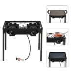 Outdoor Camp Stove High Pressure Propane Gas Cooker Portable Cast Iron Patio Cooking Burner (Double Burner 150000-BTU) - Image 8