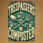 CIFbuy 1pc Vintage Rustic 2D Flat Iron Wall Sign 8x12 Inch Trespassers Will Be Composted Garden Decor, Green Plants Tools Pattern Farmh TikTok, TikTok, Composted Garden Decor Self-pickup Logiopics - Image 8