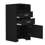 Same Code 92007726 Salon Wood Rolling Drawer Cabinet Trolley Spa 3-layer Cabinet Equipment with A Lock Black - Image 4