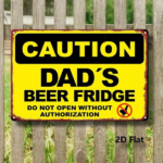 CIFbuy Dad's Beer Fridge Funny Caution Metal Sign Vintage Man Cave Wall Decor Rustproof Waterproof 8x12 Inch Kitchen Bar Room Art TikTok, TikTok, t Self-pickup Logiopics - Image 5