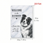 CIFbuy 2D Flat Sheepdog Welcome Sign Vintage Printed Wall Art Waterproof Rustic Hanging Plaque Decor For Restroom Home Bedroom TikTok, TikTok, Self-pickup Logiopics
