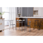 Same Code 67657426 PVC Breakfast Table (One Table and Two Chairs) Black - Image 30