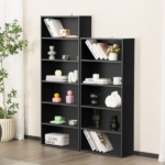 5-Tier Bookshelves with Adjustable Shelves, Floor Standing Bookcase for Home & Office Storage, Black - Image 3