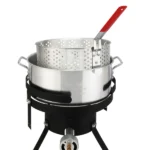 13*32inch Four-Piece Set, Black Round Iron Stove Frame, Silver Aluminum 30qt Turkey Pot 10qt Fish Pot, Gas Fryer - Image 32