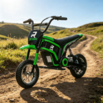 Green 24V 350W Electric Dirt Bike - Twist Grip Throttle up to 15 MPH Speed Limit Ideal for Ages 13+ with Adult Supervision Required