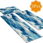 Three-piece kitchen rug set, non-slip and washable, abstract pattern kitchen hallway rug, soft and comfortable, suitable for sinks, floors, entrances, hallways and bathrooms. - Image 2