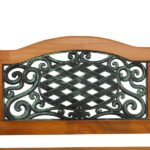 49" Garden Bench Outdoor Patio Park Chair Furniture Hardwood Slats Cast Iron Frame - Image 4