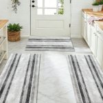 Three-piece kitchen rug set, non-slip and washable, abstract pattern kitchen hallway rug, soft and comfortable, suitable for sinks, floors, entrances, hallways and bathrooms. - Image 9