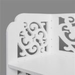 Wood-plastic Board Six Tiers Carved Shoe Rack White B - Image 6