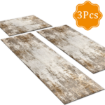 Three-piece kitchen rug set, non-slip and washable, abstract pattern kitchen hallway rug, soft and comfortable, suitable for sinks, floors, entrances, hallways and bathrooms. - Image 2