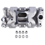 Aluminum Dual Plane Air Gap Intake Manifold For Small Block Chevy 262-400 1955-1986