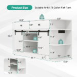 75 Gallon Fish Tank Stand with LED Light &Power Outlets, 55-75 Gallon Aquarium Stand with Sliding Fluted Doors, 2 Large Cabinet and Storage Shelves, Cabinet for 2 Fish Tank Accessories Storage,1200 LB - Image 8