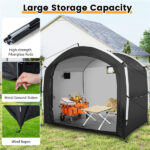 7.2×5.1×6 Ft Outdoor Bike Storage Shed Tent Waterproof Bicycle Shelter for 5 Bikes - Image 7