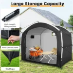 7.2×5.1×6 Ft Outdoor Bike Storage Shed Tent Waterproof Bicycle Shelter for 5 Bikes - Image 7