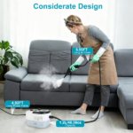 Multi-Surface Steam Cleaning Machine 6 Steam Output Settings Complete Accessory Kit Nylon Steel Brushes Glass Scraper Extension Wand, 1200ml Water Tank Fold Carry Handle for Home Car Cleaning - Image 7