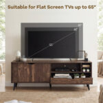 59" Rustic TV Stand for 65-inch TVs, Media Console with Cabinet, Drawer & 3 Open Shelves - Image 6