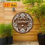 CIFbuy 1pc Retro Italian Casamento Wedding Wall Plaque, "" Italian Casamento Wedding Wall Plaque, Wedding Wall Plaque, Round Aluminum Floral Arrow Sign TikTok, TikTok, temu emu Self-pickup LogiSiics - Image 4