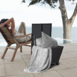 Outdoor PE Wicker Side Table with Storage, Small Patio Storage Bin Container for Hose Cushion Towel, Black - Image 13