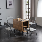Same Code 31709558 6pcs Elegant Foldable Iron & PVC Chairs for Convention & Exhibition Gray - Image 46